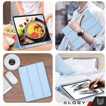 Alogy Book Cover Pencil Case Protective Case with Pen Holder for Apple iPad Air 4 2020 / Air 5 2022 10.9" Blue