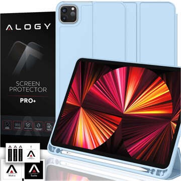 Alogy Book Cover Pencil Case Protective Case with Pen Holder for Apple iPad Air 4 2020 / Air 5 2022 10.9" Blue