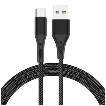 Alogy Cable USB-A to USB-C Type C 3A 2m Black Organizer