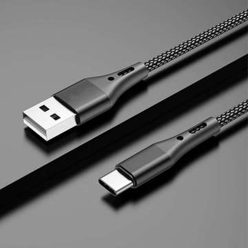 Alogy Cable USB-A to USB-C Type C 3A 2m Black Organizer