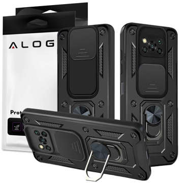 Alogy Camshield Stand Ring Camera Case for Poco X3 Pro / NFC black