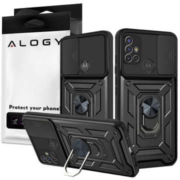 Alogy Camshield Stand Ring Camera Cover Case for Motorola Moto G10/ G20/ G30 Black