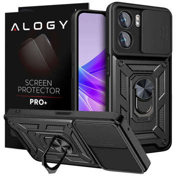 Alogy Camshield Stand Ring Case with Camera Cover for Oppo A57 5G / A77 5G Glass