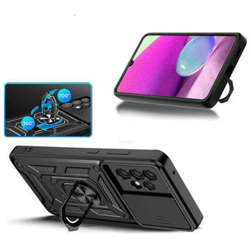 Alogy Camshield Stand Ring Case with Camera Cover for Samsung Galaxy A33 5G Glass