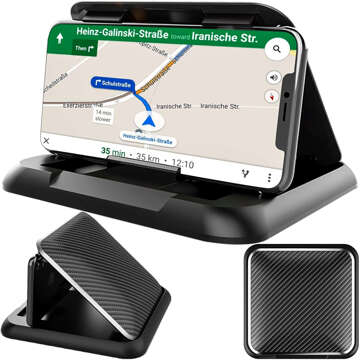 Alogy Carbon car phone holder up to 6.8 inches GPS for dashboard Black