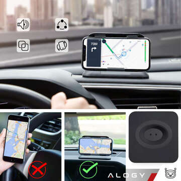 Alogy Carbon car phone holder up to 6.8 inches GPS for dashboard Black