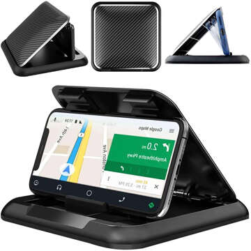 Alogy Carbon car phone holder up to 6.8 inches GPS for dashboard Black