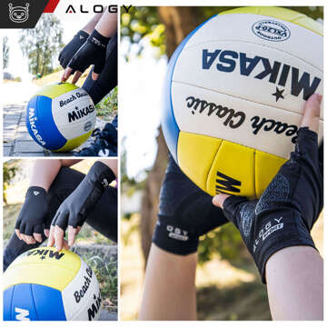 Alogy Cycling Gloves XL Short Fingerless Men's Women's Unisex Sports for MTB Gravel Kross Black