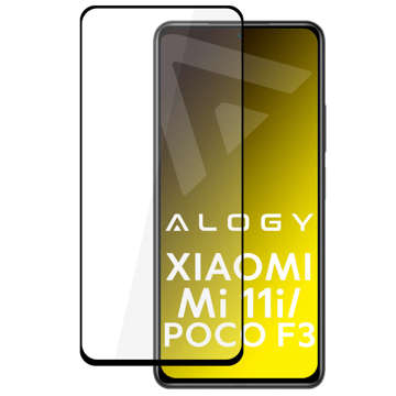 Alogy Full Glue tempered glass for case friendly case for Xiaomi Poco F3 / Mi 11i Black