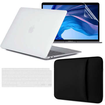 Alogy Hard Case Matte for Apple MacBook Air 13 M1 2021 White Screen Protector Keyboard Overlay Cases Neoprene