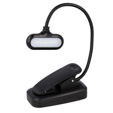 Alogy LED Clip Desk Lamp Cordless Rechargeable Reading Black