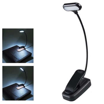 Alogy LED Clip Desk Lamp Cordless Rechargeable Reading Black