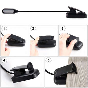 Alogy LED Night Light Desk Reading Lamp Adjustable Flexible Wireless Micro USB Black