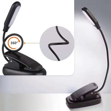 Alogy LED Night Light Desk Reading Lamp Adjustable Flexible Wireless Micro USB Black