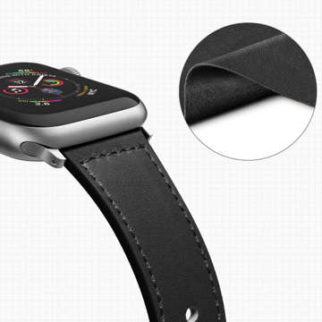 Alogy Leather Strap Band for Apple Watch 1/2/3/4/5/6/7/8/SE/ULTRA (42/44/45/49mm) black