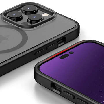 Alogy MagCase Matte Case for MagSafe Case with Magnetic Ring for Apple iPhone 13 Pro Black Glass