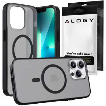 Alogy MagMat Matte Phone Case for MagSafe Protective Cover for Apple iPhone 14 Pro Max Black Glass