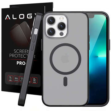 Alogy MagMat Matte Phone Case for MagSafe Protective Cover for Apple iPhone 14 Pro Max Black Glass