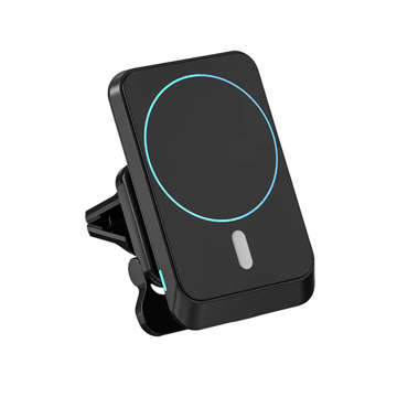 Alogy Magnetic Car Holder for MagSafe with 15W Qi Charger for Phone Grid Black