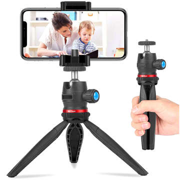 Alogy Mini Tripod Phone Holder Liginn Tripod for taking photos for GoPro camera phone ring lamp 1/4 Black