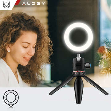 Alogy Mini Tripod Phone Holder Liginn Tripod for taking photos for GoPro camera phone ring lamp 1/4 Black