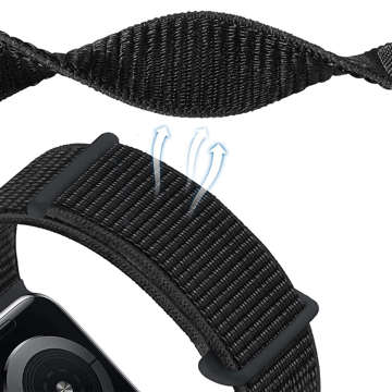 Alogy Nylon Strap with Velcro for Apple Watch 1/2/3/4/5/6/7/8/SE (38/40/41mm) Black