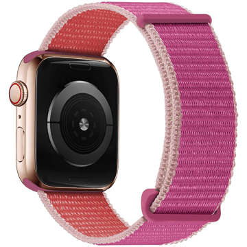 Alogy Nylon Strap with Velcro for Apple Watch 1/2/3/4/5/6/7/8/SE (38/40/41mm) Pink