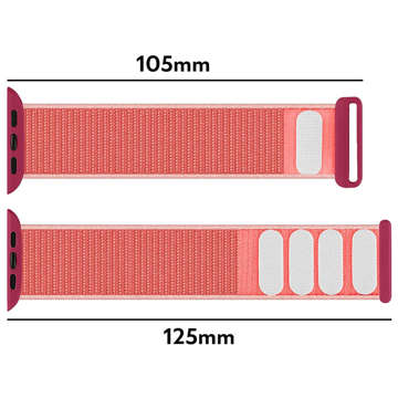 Alogy Nylon Strap with Velcro for Apple Watch 1/2/3/4/5/6/7/8/SE (38/40/41mm) Pink