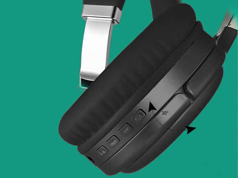 Alogy On-Ear Wireless Headphones with ANC Bluetooth 5.0 Mic Black