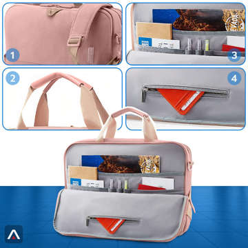 Alogy Protective Travel Bag Sleeve Case for Laptop, MacBook Air Pro up to 15.6" Outdoor Traveler pink