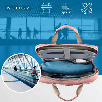 Alogy Protective Travel Bag Sleeve Case for Laptop, MacBook Air Pro up to 15.6" Outdoor Traveler pink