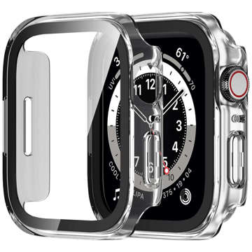 Alogy Protector Case 2in1 Glass Protective Case Cover for Apple Watch 7/8 41mm Transparent