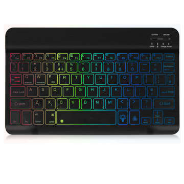 Alogy RGB LED Bluetooth Wireless Keyboard iOS/Android/Windows Black rainbow