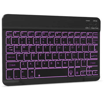 Alogy RGB LED Bluetooth Wireless Keyboard iOS/Android/Windows Black rainbow