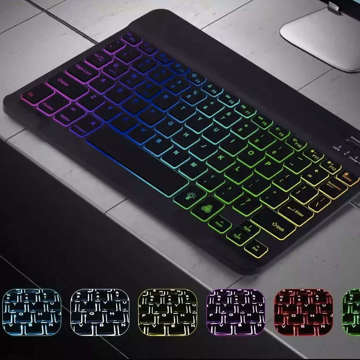 Alogy RGB LED Bluetooth Wireless Keyboard iOS/Android/Windows Black rainbow