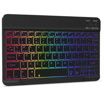 Alogy RGB LED Bluetooth Wireless Keyboard iOS/Android/Windows Black rainbow