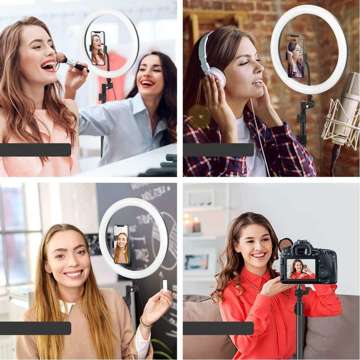 Alogy Ring Selfie LED ring light for makeup tripod 220cm 80W phone holder remote control Black