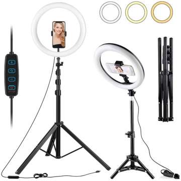 Alogy Ring Selfie LED ring light for makeup tripod 220cm 80W phone holder remote control Black