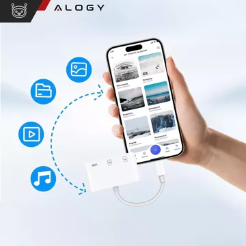 Alogy SD TF USB Card Reader Adapter with Lightning Connector for Apple iPhone iPad White