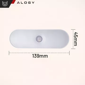 Alogy Sensor Lamp Night Light with Motion Sensor 14cm Magnetic Desk Cabinet Lamp White