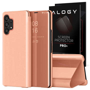 Alogy Smart Clear View Cover for Samsung Galaxy A32 4G Pink Glass