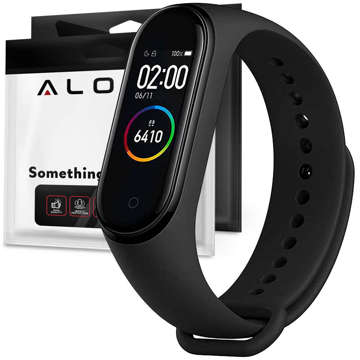 Alogy Soft Band silicone strap for Xiaomi Mi Band 5 / 6 / 6 NFC / 7 Black