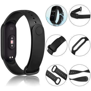 Alogy Soft Band silicone strap for Xiaomi Mi Band 5 / 6 / 6 NFC / 7 Black