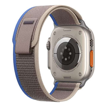 Alogy Sport Strap Nylon Velcro for Apple Watch 1/2/3/4/5/6/7/8/SE (38/40/41mm) Blue Gray