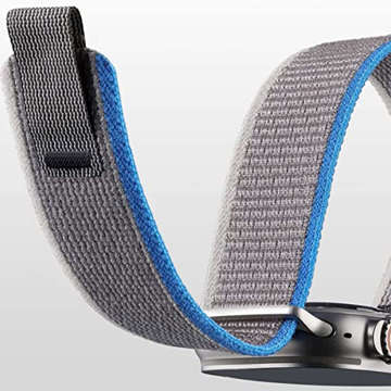 Alogy Sport Strap Nylon Velcro for Apple Watch 1/2/3/4/5/6/7/8/SE (38/40/41mm) Blue Gray