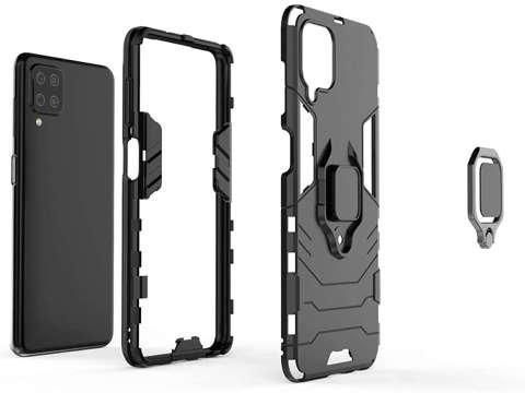 Alogy Stand Ring Armor case for Samsung Galaxy A12/ A12 5G black Glass