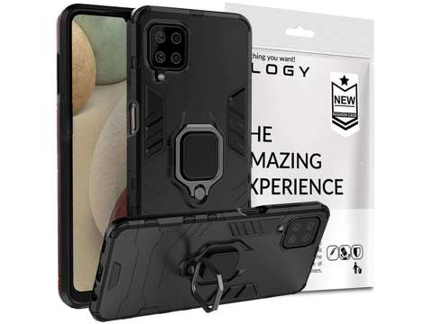 Alogy Stand Ring Armor case for Samsung Galaxy A12/ A12 5G black Glass