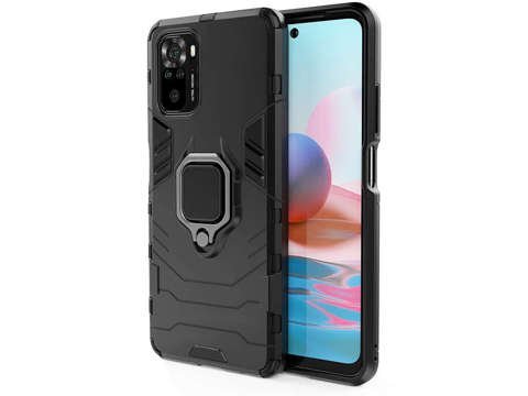 Alogy Stand Ring Armor case for Xiaomi Redmi Note 10/10s black Glass