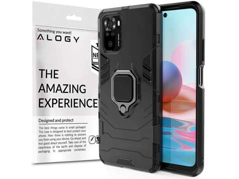 Alogy Stand Ring Armor case for Xiaomi Redmi Note 10/10s black Glass