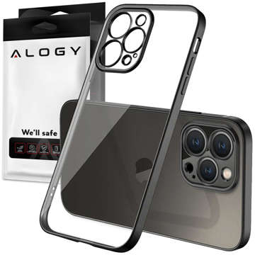 Alogy TPU Luxury Case with Camera Cover for Apple iPhone 13 Pro Black/Transparent